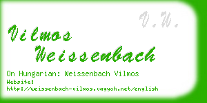 vilmos weissenbach business card